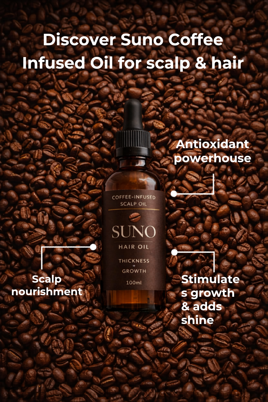 Suno Coffee Infused Scalp Oil – 100ml